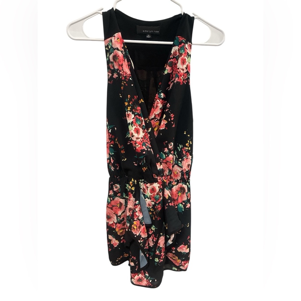 Adelyn Rae Floral Wrap Romper